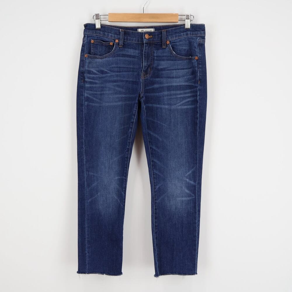 Madewell Slim Boyjean Raw Hem Dark Wash Size 26
